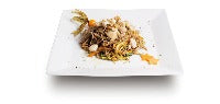 CHICKEN SOBA (spaghetti di grano saraceno con pollo, funghi shitake,nocciole tostate e verdure) - I-SUSHI ODERZO