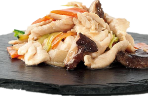 POLLO CON VERDURE(pollo saltato con verdure mix  e funghi shiitake)